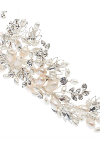 Poirier Tiara BB-285 – Argent | Strass & Perles d’eau douce