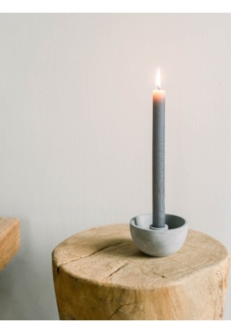 Leeff Carice S — bougeoir en ciment gris