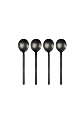 Leeff Cuillères 'Charlot' noir — lot de 4