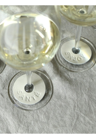 Leeff Wiep — marque‑verres en cuir beige