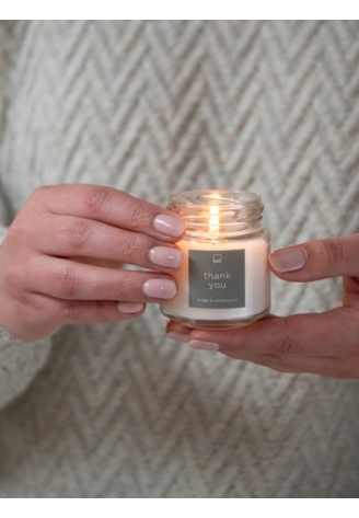 Bougie en pot S « Thank you » — blanche