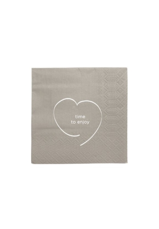 Leeff Serviettes « time to enjoy » — Taupe 25×25 cm ()