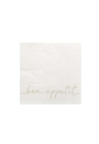 Serviettes Leeff « Bon Appétit » blanc (25×25 cm) ()