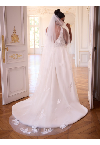 Bianco Evento S529 – Voile ivoire en tulle, 250 cm ()