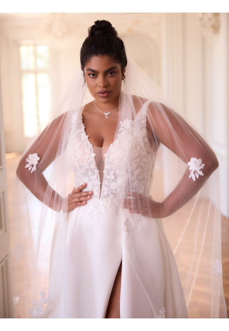 Bianco Evento S529 – Voile ivoire en tulle, 250 cm