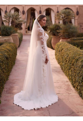 Bianco Evento S534 – Voile ivoire en tulle doux, 170 cm ()