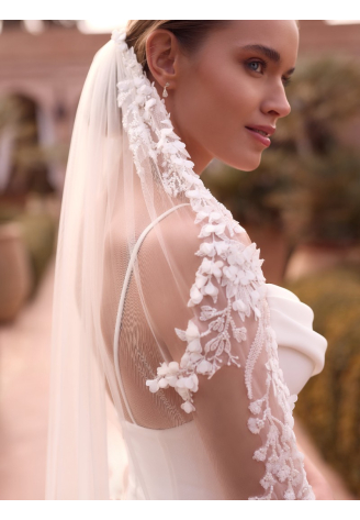 Bianco Evento S538 – Voile ivoire en tulle, 110 cm