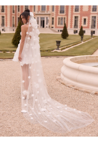 Bianco Evento S546 – Voile ivoire en tulle, 300 cm