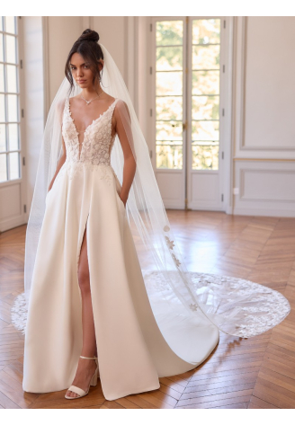 Bianco Evento S550 – Voile ivoire en tulle, 350 cm ()