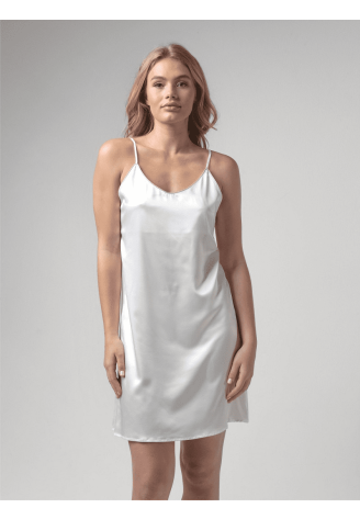 Poirier BN-725B Bride Chemise de Nuit Satin Ivoire ()