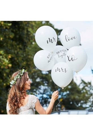 Ginger Ray BR-374 Botanical Wedding Ballons Blanc