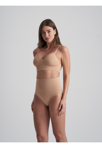 BYE BRA Seamless Culotte Taille Haute Beige ()