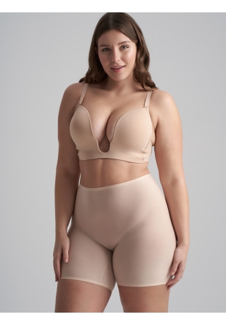 BYE BRA Uni Stretch Short Taille Moyenne Beige ()