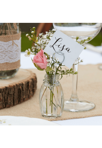 Ginger Ray CW-225 Rustic Country Porte-cartes de Mariage Verre ()