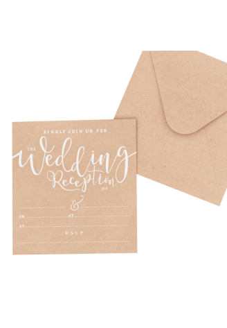 Ginger Ray CW-247 Rustic Country Kraft Wedding Reception Invitations