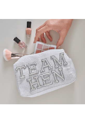 Ginger Ray HEN-122 Team Hen Trousse de Maquillage Perles Blanc ()