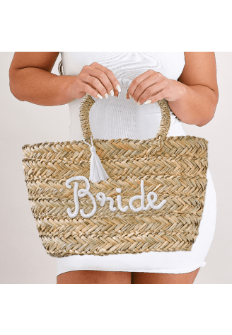 Ginger Ray HEN-140 Bride Sac en Osier Tressé Glands ()