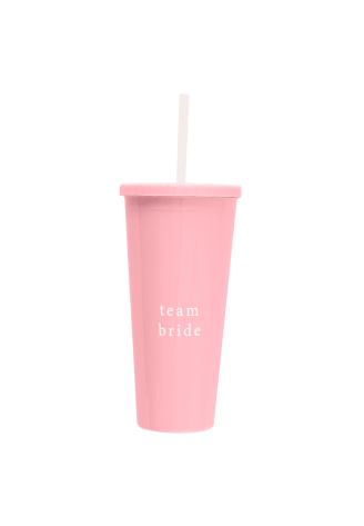 Ginger Ray HEN-142 Team Bride Tasse Réutilisable avec Paille Rose