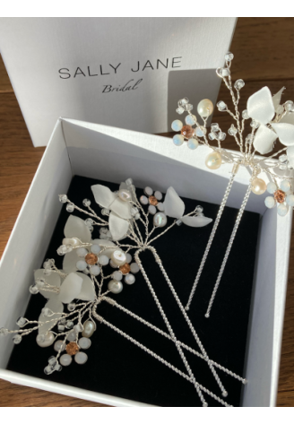 Sally Jane Bridal Ilja Épingles à Cheveux Argent