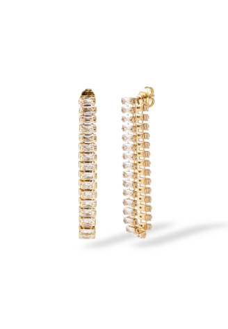 Abrazi Baguette Double Boucles d'Oreilles Or ()