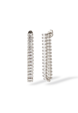 Abrazi Baguette Double Boucles d'Oreilles Argent ()