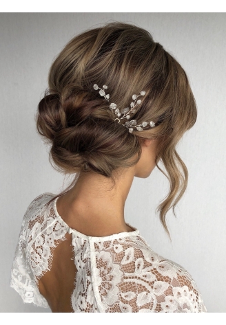 Sally Jane Bridal Lotis Épingles à Cheveux Argent Transparent ()
