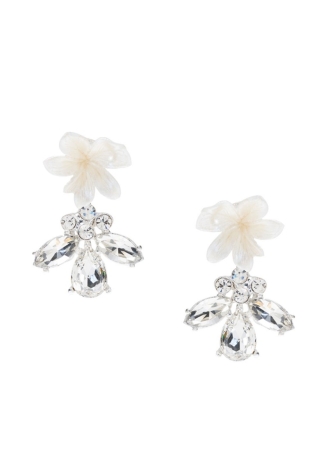 Poirier NC-1345 Boucles d'oreilles Ivoire/Argent 