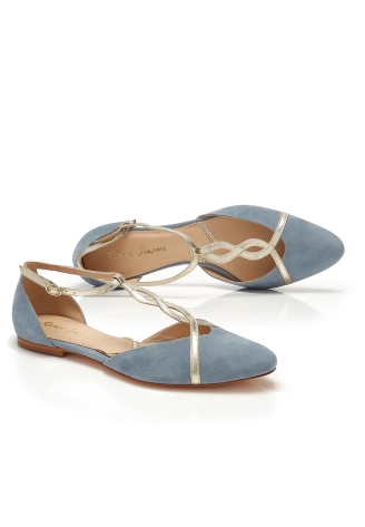 Rachel Simpson Bronte Chaussures Mariage Bleu