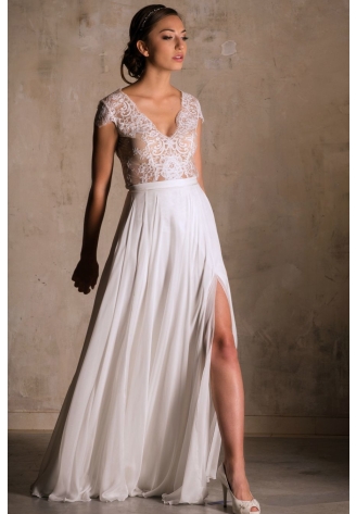 Jupe de mariée Blair SD24 en soie ivoire – Novias ()