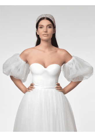 Poirier SL-003 Manches Bouffantes Tulle Pailleté ()