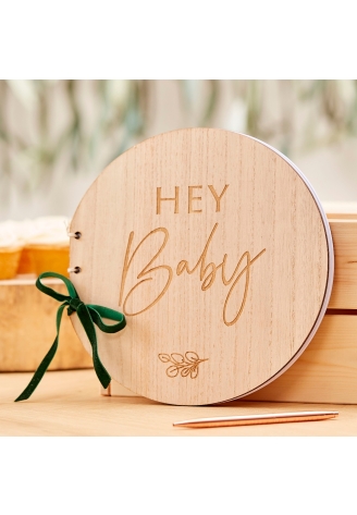 Ginger Ray BAB-107 Botanical Baby Livre d'or en bois ()