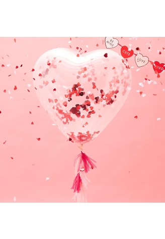 Ginger Ray VA-904 Be My Valentine Ballon de Confettis Coeurs