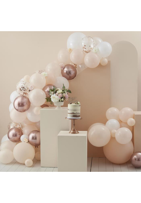Ginger Ray BL-104 Floroal Baby Peach & Rose Gold Arche de ballons