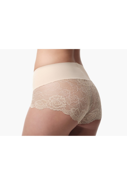 Poirier 15-925 Nude Short à dentelle taille moyenne