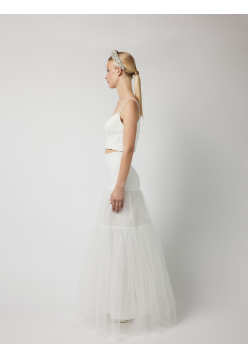 Jupon ultra léger coupe trapèze PO-PC75-150J - Ivoire