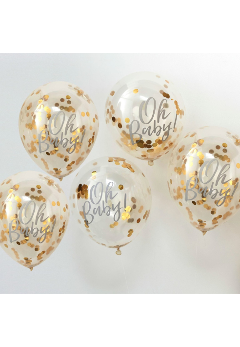Ginger Ray OB-108 Oh Baby Ballons de Confettis