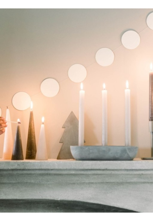 Leeff Carice L — Bougeoir en ciment gris