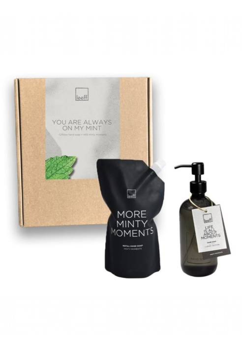 Leeff Giftbox Minty Moments — Savon mains & recharge noir ()