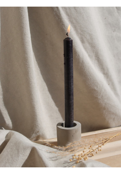 Donna — Coffret bougies noires et porte‑bougies béton