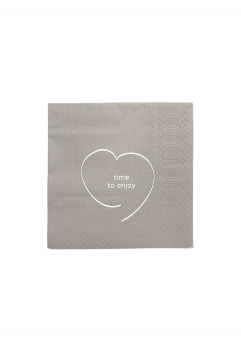 Leeff Serviettes « time to enjoy » — Taupe 25×25 cm ()