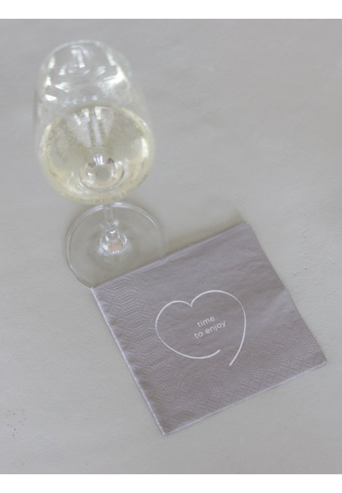 Leeff Serviettes « time to enjoy » — Taupe 25×25 cm
