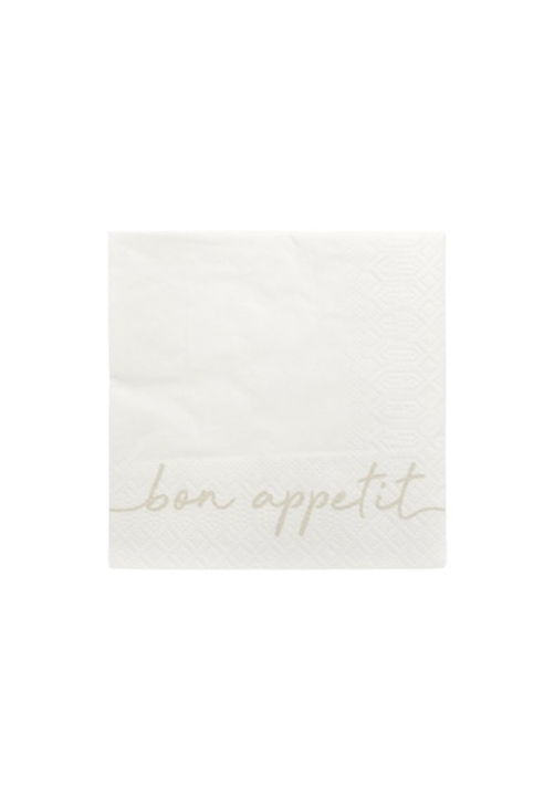 Serviettes Leeff « Bon Appétit » blanc (25×25 cm) ()