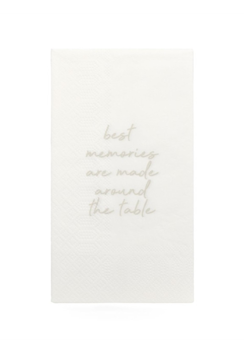 Serviettes Leeff « Best memories are made around the table » — blanc ()