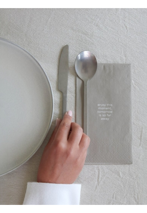 Serviettes Leeff 18766 — enjoy this moment (taupe)