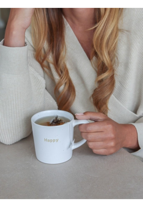 Leeff Mug Morris 'Happy' — blanc