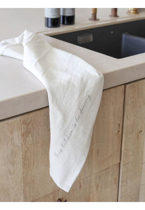 Leeff 18785 Kitchen & Tea Towel set Karin - This kitchen is for dancing Natural