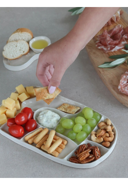 Leeff Plateau de service Senna L à compartiments en céramique ()