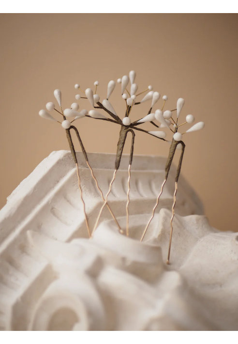 Lizeron Elise Épingles à cheveux Blanches