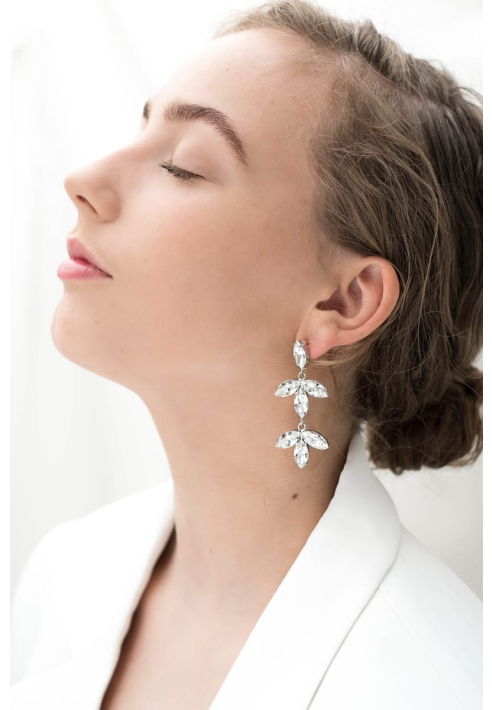 Abrazi Notch Swarovski Boucle d'Oreille Argent