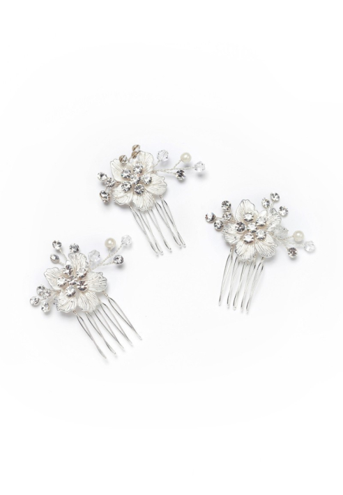 Poirier Peigne Cheveux Mariage BB-420 Argent